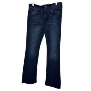 7 For All Mankind Women’s Sz 28 Bootcut Jeans 34" Inseam Stretch Denim Dark Wash